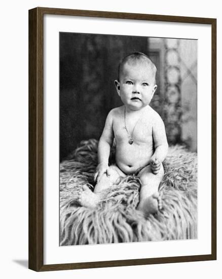 One Year Old Baby Girl Portrait, Ca. 1919-null-Framed Photographic Print