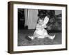 One Year Old Girl Hugs Her Bunny Tight, Ca. 1954-null-Framed Photographic Print