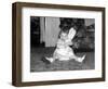 One Year Old Girl Hugs Her Bunny Tight, Ca. 1954-null-Framed Photographic Print