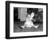 One Year Old Girl Hugs Her Bunny Tight, Ca. 1954-null-Framed Photographic Print