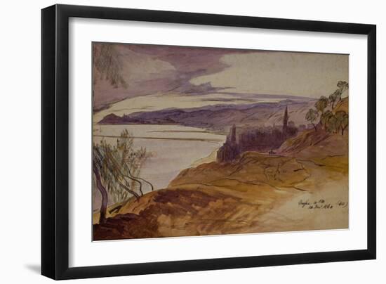 Oneglia, 1864 ink and watercolor-Edward Lear-Framed Giclee Print