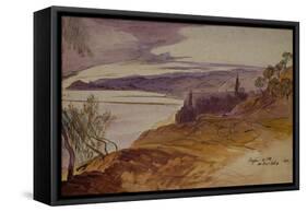 Oneglia, 1864 ink and watercolor-Edward Lear-Framed Stretched Canvas