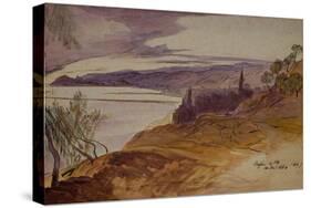 Oneglia, 1864 ink and watercolor-Edward Lear-Stretched Canvas
