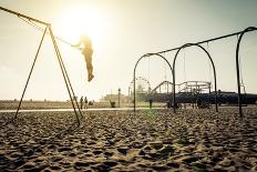 Santa Monica Pier at Sunset, Los Angeles-Oneinchpunch-Photographic Print