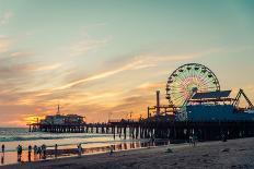 Santa Monica Pier at Sunset, Los Angeles-Oneinchpunch-Photographic Print