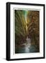 Oneonta Gorge in Columbia River Gorge - Columbia River, OR-Lantern Press-Framed Art Print