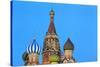 Onion Domes of St. Basil's Cathedral in Red Square Illuminated at Night, Moscow, Russia, Europe-Martin Child-Stretched Canvas