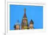 Onion Domes of St. Basil's Cathedral in Red Square Illuminated at Night, Moscow, Russia, Europe-Martin Child-Framed Photographic Print