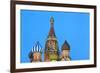 Onion Domes of St. Basil's Cathedral in Red Square Illuminated at Night, Moscow, Russia, Europe-Martin Child-Framed Photographic Print