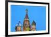 Onion Domes of St. Basil's Cathedral in Red Square Illuminated at Night, Moscow, Russia, Europe-Martin Child-Framed Photographic Print