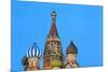 Onion Domes of St. Basil's Cathedral in Red Square Illuminated at Night, Moscow, Russia, Europe-Martin Child-Mounted Photographic Print