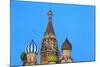 Onion Domes of St. Basil's Cathedral in Red Square Illuminated at Night, Moscow, Russia, Europe-Martin Child-Mounted Photographic Print
