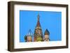 Onion Domes of St. Basil's Cathedral in Red Square Illuminated at Night, Moscow, Russia, Europe-Martin Child-Framed Photographic Print