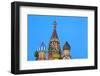 Onion Domes of St. Basil's Cathedral in Red Square Illuminated at Night, Moscow, Russia, Europe-Martin Child-Framed Photographic Print