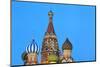 Onion Domes of St. Basil's Cathedral in Red Square Illuminated at Night, Moscow, Russia, Europe-Martin Child-Mounted Photographic Print