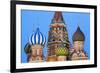 Onion Domes of St. Basil's Cathedral in Red Square Illuminated in the Evening, Moscow, Russia-Martin Child-Framed Photographic Print