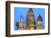 Onion Domes of St. Basil's Cathedral in Red Square Illuminated in the Evening, Moscow, Russia-Martin Child-Framed Photographic Print