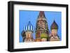 Onion Domes of St. Basil's Cathedral in Red Square Illuminated in the Evening, Moscow, Russia-Martin Child-Framed Photographic Print