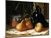 Onions, a Jug and a Ceramic Pot on a Tablecloth-Harry Brooker-Mounted Giclee Print