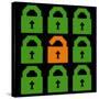 Online Web Security Concept Represented in 8-Bit Pixel-Art Padlock Icons-wongstock-Stretched Canvas