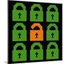 Online Web Security Concept Represented in 8-Bit Pixel-Art Padlock Icons-wongstock-Mounted Art Print