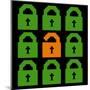 Online Web Security Concept Represented in 8-Bit Pixel-Art Padlock Icons-wongstock-Mounted Art Print