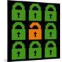 Online Web Security Concept Represented in 8-Bit Pixel-Art Padlock Icons-wongstock-Mounted Art Print