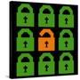 Online Web Security Concept Represented in 8-Bit Pixel-Art Padlock Icons-wongstock-Stretched Canvas