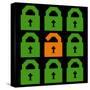 Online Web Security Concept Represented in 8-Bit Pixel-Art Padlock Icons-wongstock-Stretched Canvas