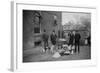 Onlookers Watch as Suited Men Stand in Front of a Large Copper Kettle for Making Illegal Liquor-null-Framed Art Print