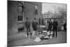 Onlookers Watch as Suited Men Stand in Front of a Large Copper Kettle for Making Illegal Liquor-null-Mounted Art Print