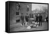 Onlookers Watch as Suited Men Stand in Front of a Large Copper Kettle for Making Illegal Liquor-null-Framed Stretched Canvas