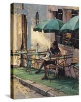 Only a Rose at Cafe Rose-Raymond Leech-Stretched Canvas