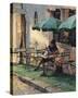 Only a Rose at Cafe Rose-Raymond Leech-Stretched Canvas