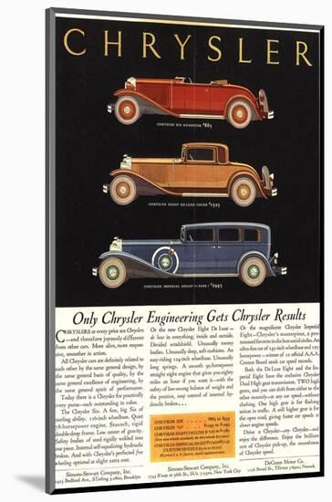 Only Chrysler Engineering…-null-Mounted Art Print