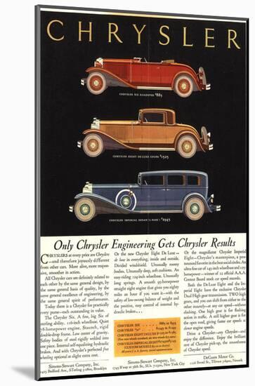 Only Chrysler Engineering…-null-Mounted Art Print