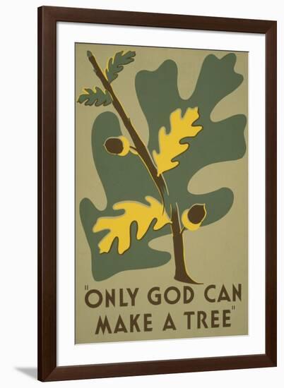 Only God Can Make a Tree, Oak-null-Framed Art Print