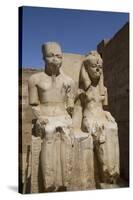 Only known Statue of King Tutankhamun on Left and Wife Queen Ankesenamun-Richard Maschmeyer-Stretched Canvas