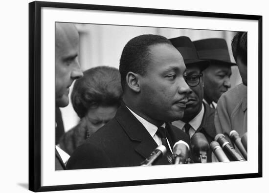 Only Two Weeks Since Jfk's Assassination, Martin Luther King, Met with President Lyndon Johnson-null-Framed Photo
