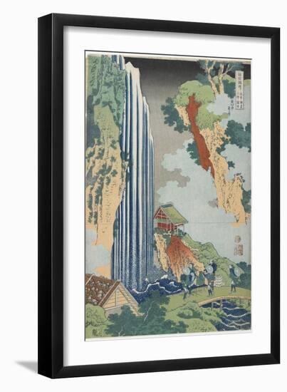 Ono Falls on the Kiso Road, C. 1833-Katsushika Hokusai-Framed Giclee Print