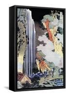 Ono Waterfall Along the Kisokaido, C1780-1849-Katsushika Hokusai-Framed Stretched Canvas