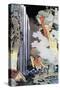 Ono Waterfall Along the Kisokaido, C1780-1849-Katsushika Hokusai-Stretched Canvas