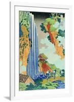 Ono Waterfall, the Kiso Highway, from the series 'A Journey to the Waterfalls of all the Provinces'-Katsushika Hokusai-Framed Giclee Print