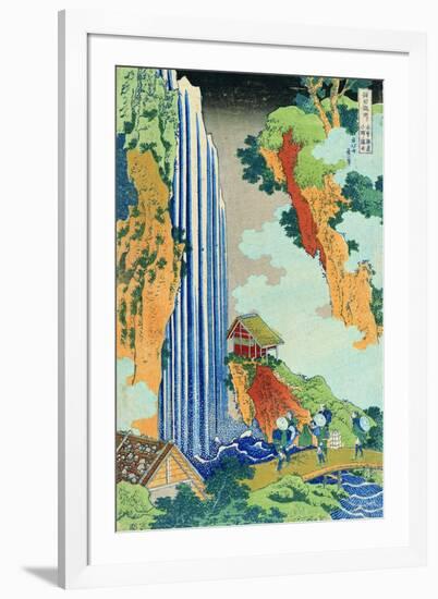 Ono Waterfall, the Kiso Highway, from the series 'A Journey to the Waterfalls of all the Provinces'-Katsushika Hokusai-Framed Giclee Print