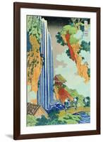 Ono Waterfall, the Kiso Highway, from the series 'A Journey to the Waterfalls of all the Provinces'-Katsushika Hokusai-Framed Giclee Print