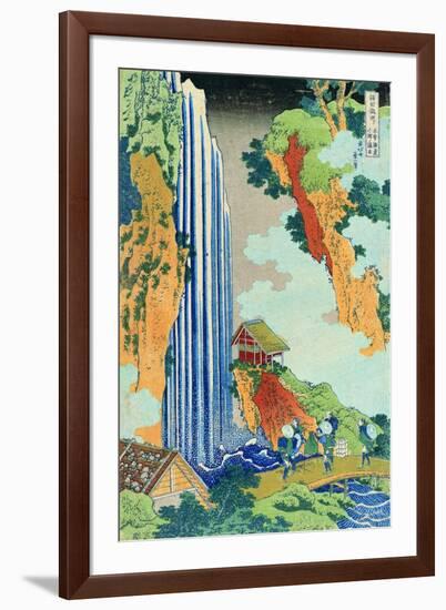 Ono Waterfall, the Kiso Highway, from the series 'A Journey to the Waterfalls of all the Provinces'-Katsushika Hokusai-Framed Giclee Print