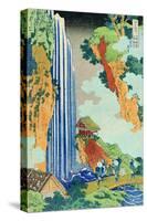 Ono Waterfall, the Kiso Highway, from the series 'A Journey to the Waterfalls of all the Provinces'-Katsushika Hokusai-Stretched Canvas