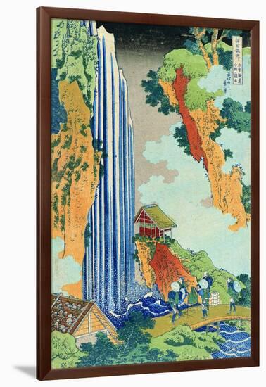 Ono Waterfall, the Kiso Highway, from the series 'A Journey to the Waterfalls of all the Provinces'-Katsushika Hokusai-Framed Giclee Print