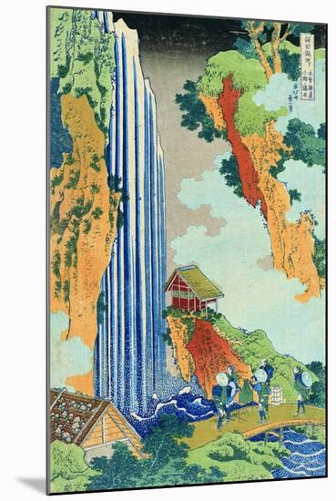 Ono Waterfall, the Kiso Highway, from the series 'A Journey to the Waterfalls of all the Provinces'-Katsushika Hokusai-Mounted Giclee Print
