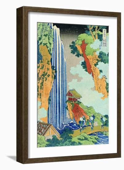 Ono Waterfall, the Kiso Highway-Katsushika Hokusai-Framed Giclee Print